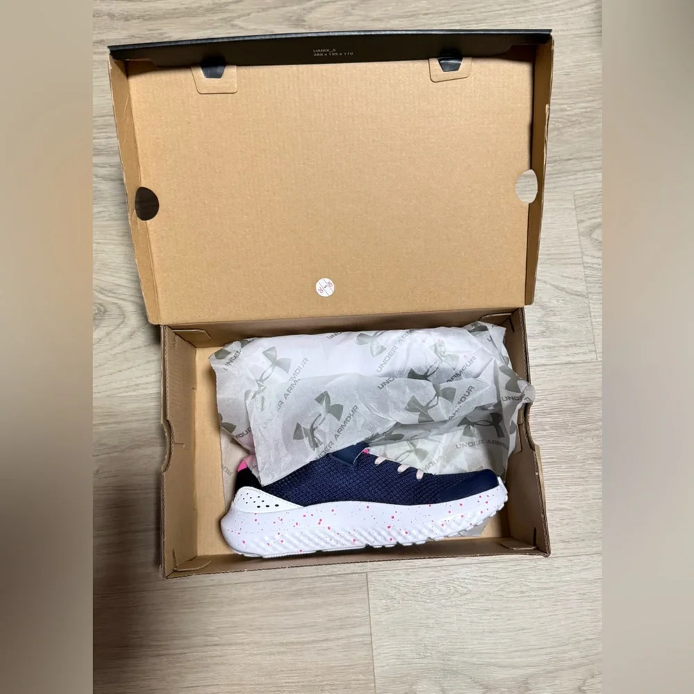 Under Armour Kids Navy and Pink Sneakers